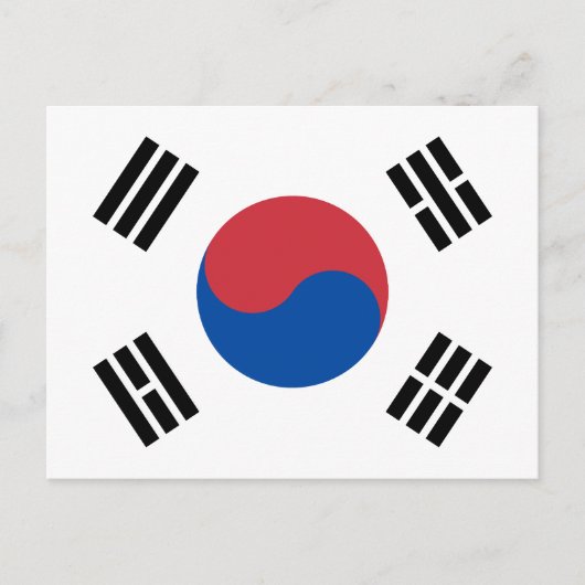 Zuid-Korea Vlag Briefkaart (Voorkant)