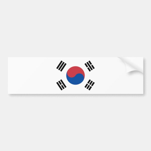 Zuid-Korea Vlag Bumpersticker (Voorkant)