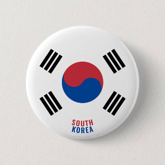 Zuid-Korea Vlag Charmante Patriottische Button (Voorkant)