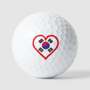 Zuid-Korea Vlag En Hart Ontwerp Golfballen