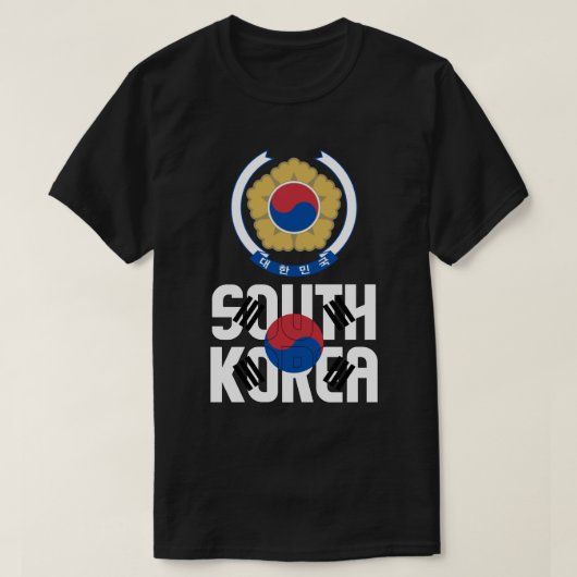 Zuid-Korea vlag en wapenschild T-shirt (Design voorkant)