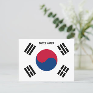 ZUID-KOREA VLAG FEESTDAGENKAART