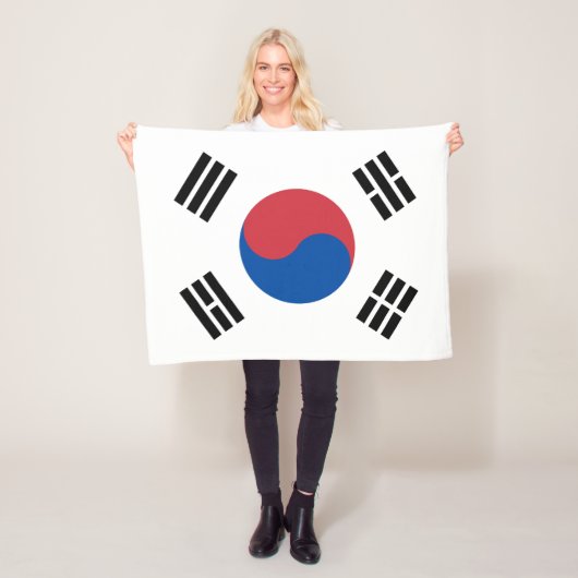 Zuid-Korea Vlag Fleece Deken (In situ)