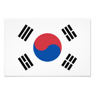 Zuid-Korea Vlag Foto Afdruk