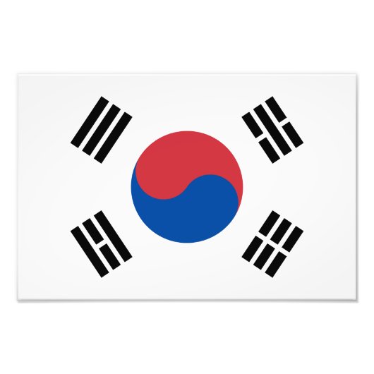 Zuid-Korea Vlag Foto Afdruk (Voorkant)