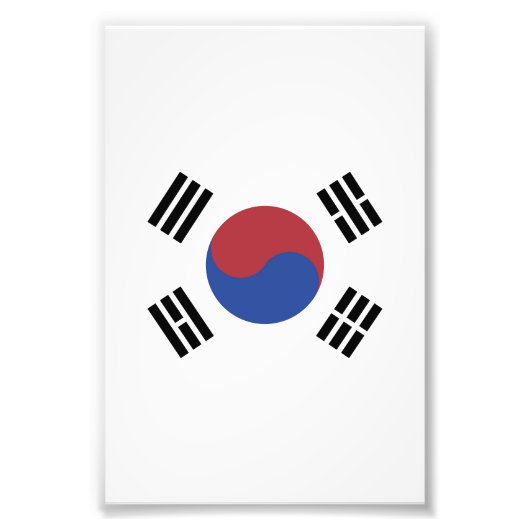 Zuid-Korea vlag Foto Afdruk (Voorkant)