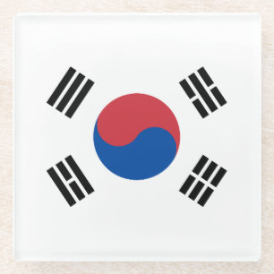 Zuid-Korea Vlag Glazen Onderzetter