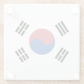 Zuid-Korea Vlag Glazen Onderzetter (Achterkant)