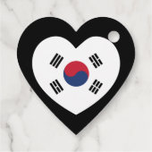 Zuid-Korea Vlag Hart Bedankjes Labels (Achterkant)