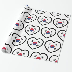 Zuid-Korea Vlag Hart Cadeaupapier