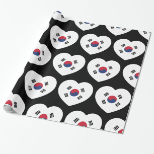 Zuid-Korea Vlag Hart Cadeaupapier