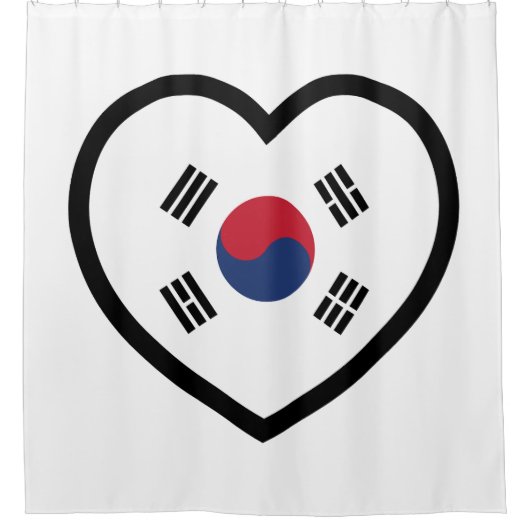 Zuid-Korea Vlag Hart Douchegordijn (Voorkant)