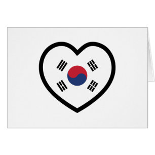 Zuid-Korea Vlag Hart Kaart