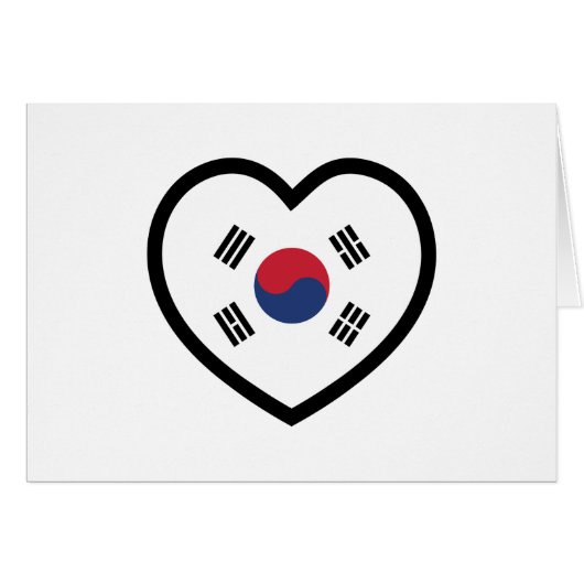 Zuid-Korea Vlag Hart Kaart (Voorkant Horizontaal)