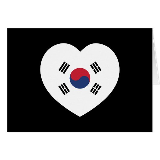 Zuid-Korea Vlag Hart Kaart (Voorkant Horizontaal)