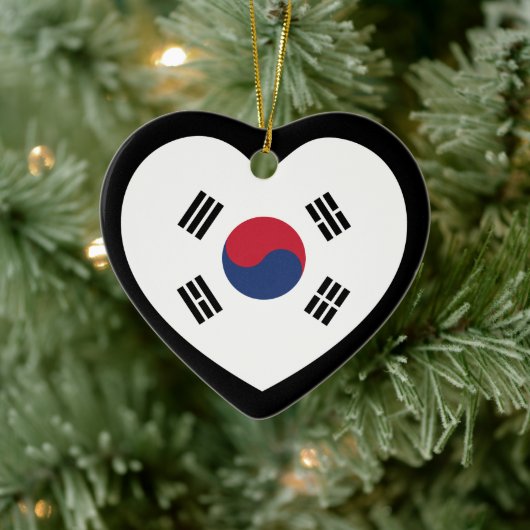 Zuid-Korea Vlag Hart Keramisch Ornament (Boom)