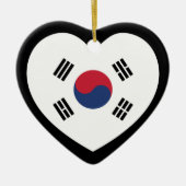Zuid-Korea Vlag Hart Keramisch Ornament (Voorkant)