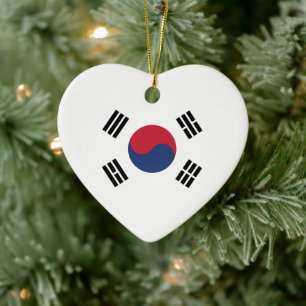 Zuid-Korea Vlag Hart Keramisch Ornament
