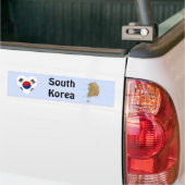 Zuid-Korea Vlag Hart + Landkaart Bumpersticker (Op Truck)