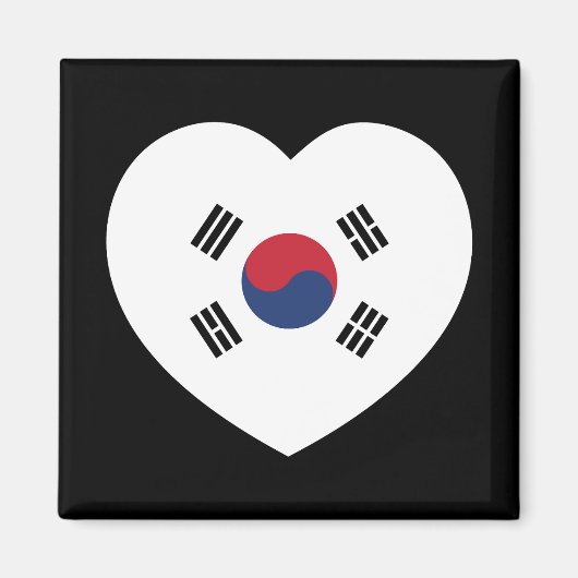 Zuid-Korea Vlag Hart Magneet (Voorkant)