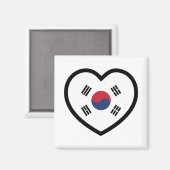 Zuid-Korea Vlag Hart Magneet (Voorkant / Achterkant)