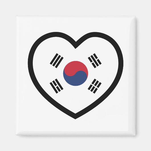 Zuid-Korea Vlag Hart Magneet (Voorkant)
