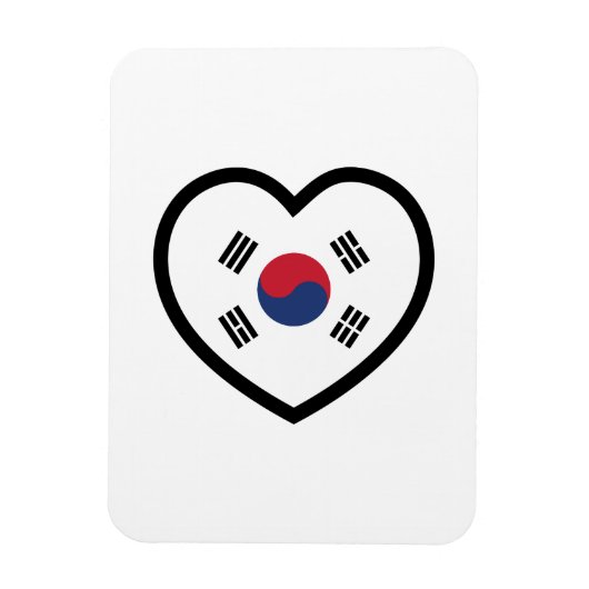 Zuid-Korea Vlag Hart Magneet (Verticaal)