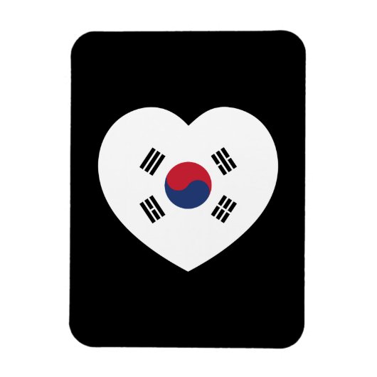 Zuid-Korea Vlag Hart Magneet (Verticaal)