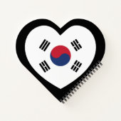 Zuid-Korea Vlag Hart Notitieboek (Achterkant)