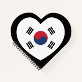 Zuid-Korea Vlag Hart Notitieboek (Voorkant)
