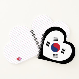 Zuid-Korea Vlag Hart Notitieboek
