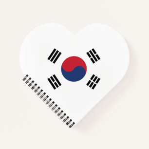 Zuid-Korea Vlag Hart Notitieboek