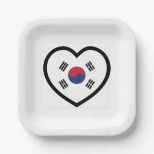 Zuid-Korea Vlag Hart Papieren Bordje