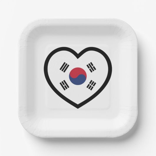 Zuid-Korea Vlag Hart Papieren Bordje (Voorkant)