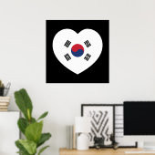 Zuid-Korea Vlag Hart Poster (Thuiskantoor)