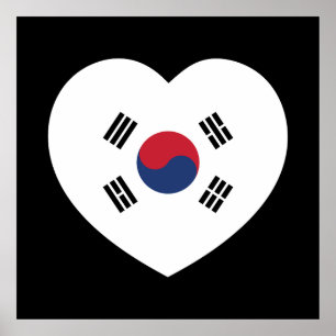 Zuid-Korea Vlag Hart Poster