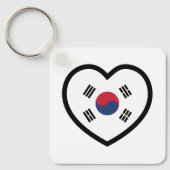 Zuid-Korea Vlag Hart Sleutelhanger (Voorkant)