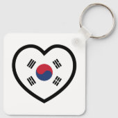 Zuid-Korea Vlag Hart Sleutelhanger (Achterkant)