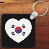 Zuid-Korea Vlag Hart Sleutelhanger (Achterkant)