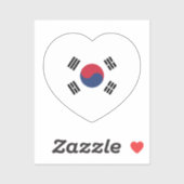 Zuid-Korea Vlag Hart Sticker (Vel)