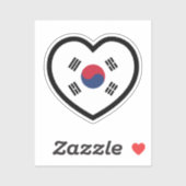 Zuid-Korea Vlag Hart Sticker (Vel)