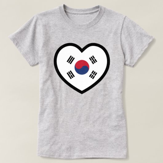 Zuid-Korea Vlag Hart T-shirt (Design voorkant)