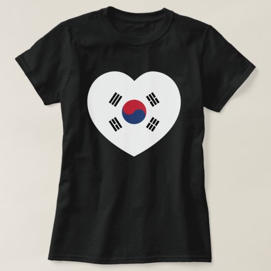 Zuid-Korea Vlag Hart T-shirt (Design voorkant)