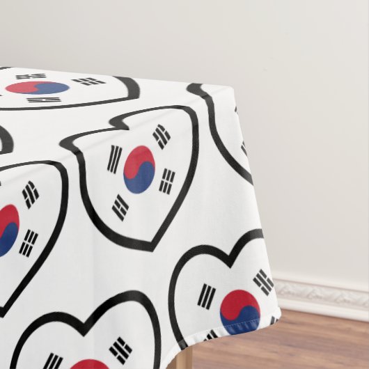 Zuid-Korea Vlag Hart Tafelkleed (Voorbeeld)