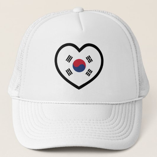Zuid-Korea Vlag Hart Trucker Pet (Voorkant)