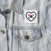 Zuid-Korea Vlag Hart Vierkante Button 5,1 Cm (In situ)