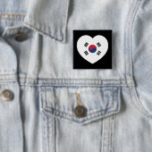 Zuid-Korea Vlag Hart Vierkante Button 5,1 Cm (In situ)