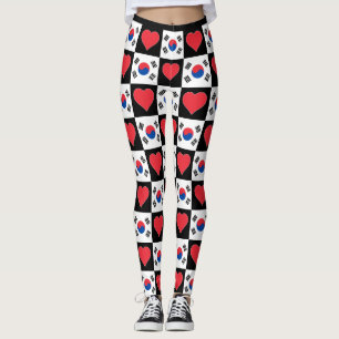 Zuid-Korea Vlag Heart Patriotic Koreaans Leggings