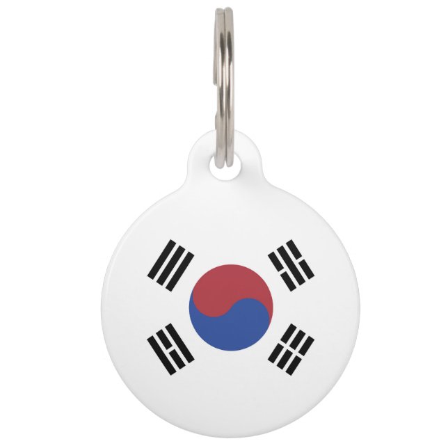 Zuid-Korea vlag Huisdierpenning (Voorkant)