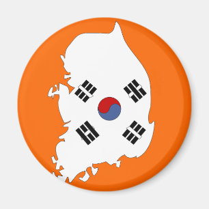 Zuid-Korea vlag kaart Magneet